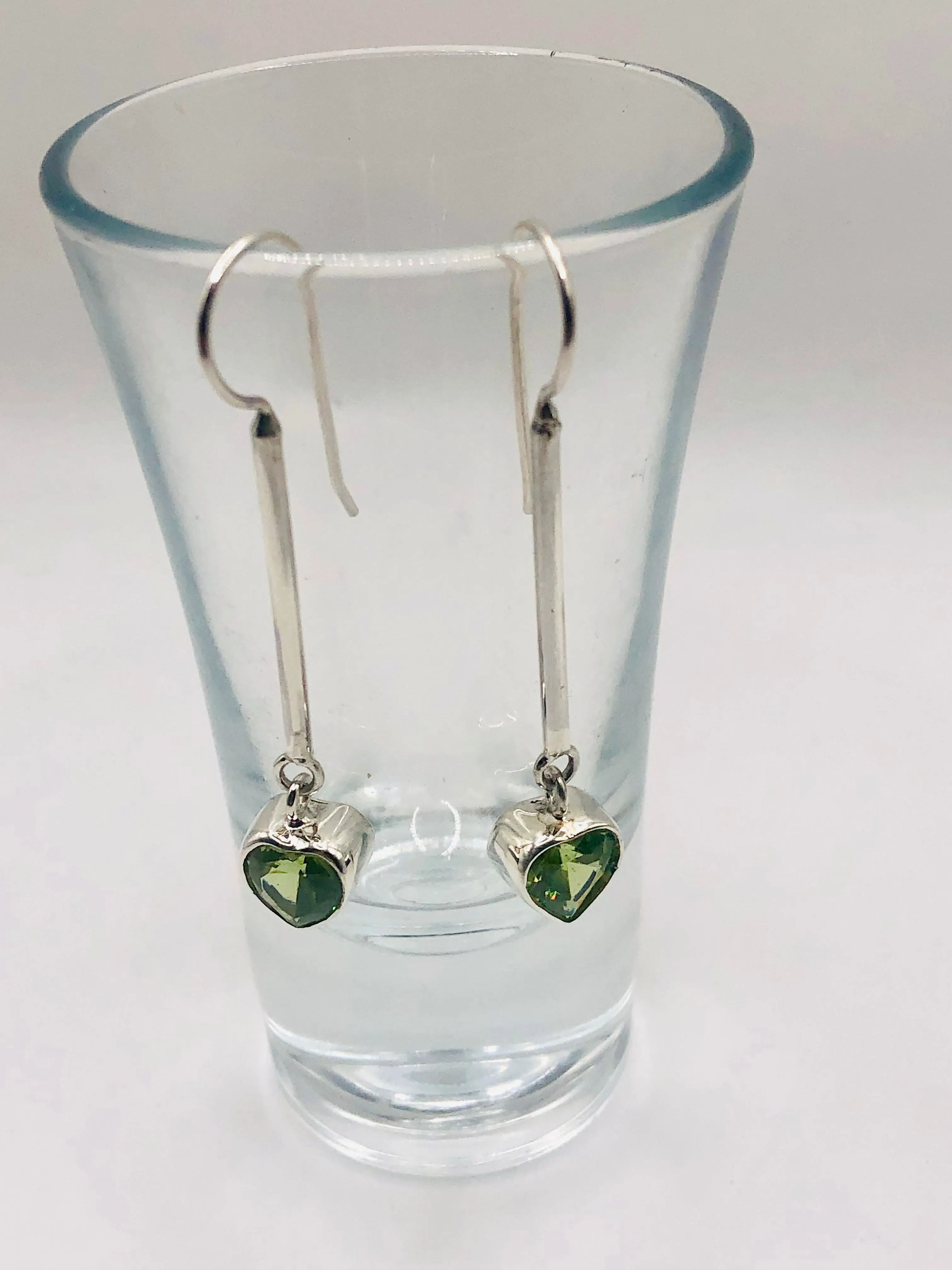 Peridot Heart Earrings