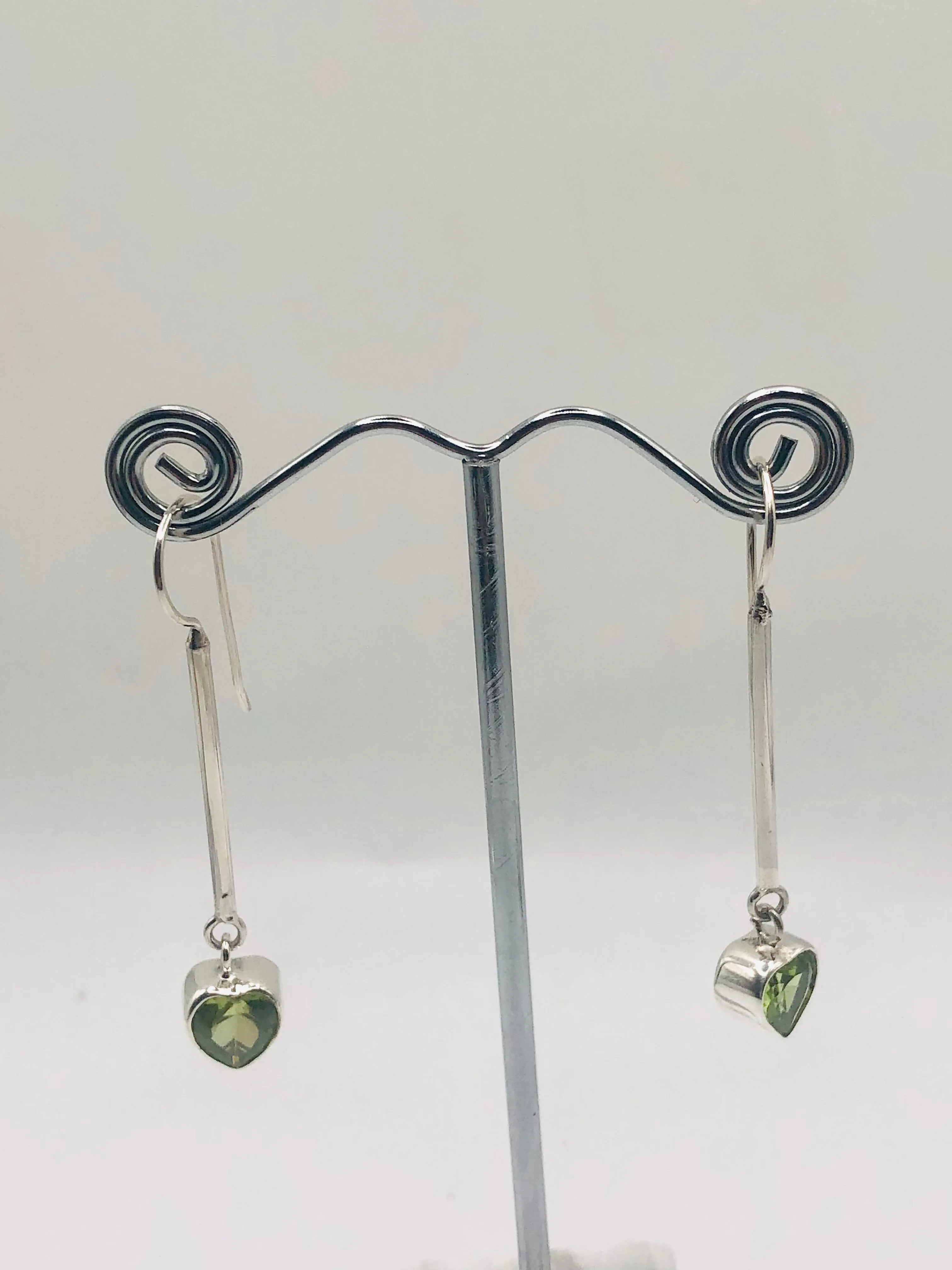Peridot Heart Earrings