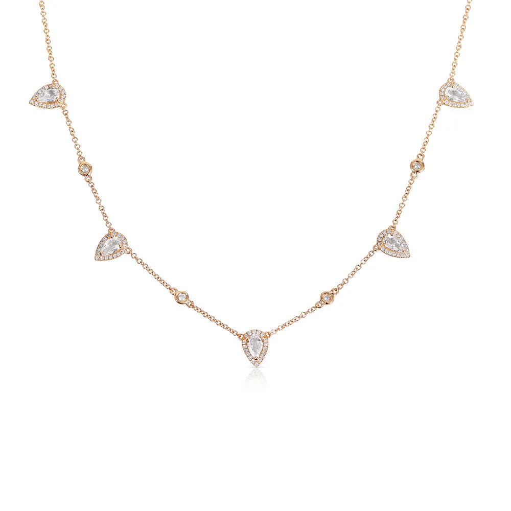 RAINDROP DIAMOND AND TOPAZ NECKLACE