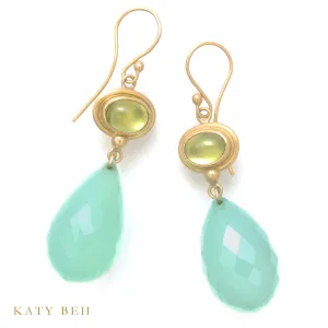 Renatta Peridot and Peruvian Chalcedony Earrings