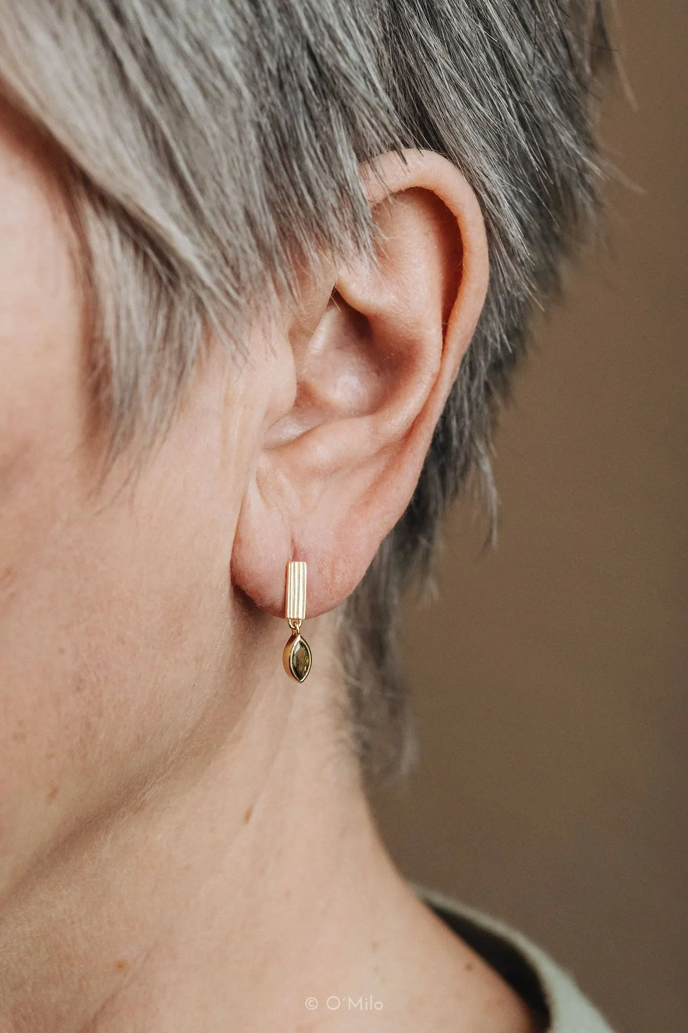 Ribbed Bar Drop Earrings
