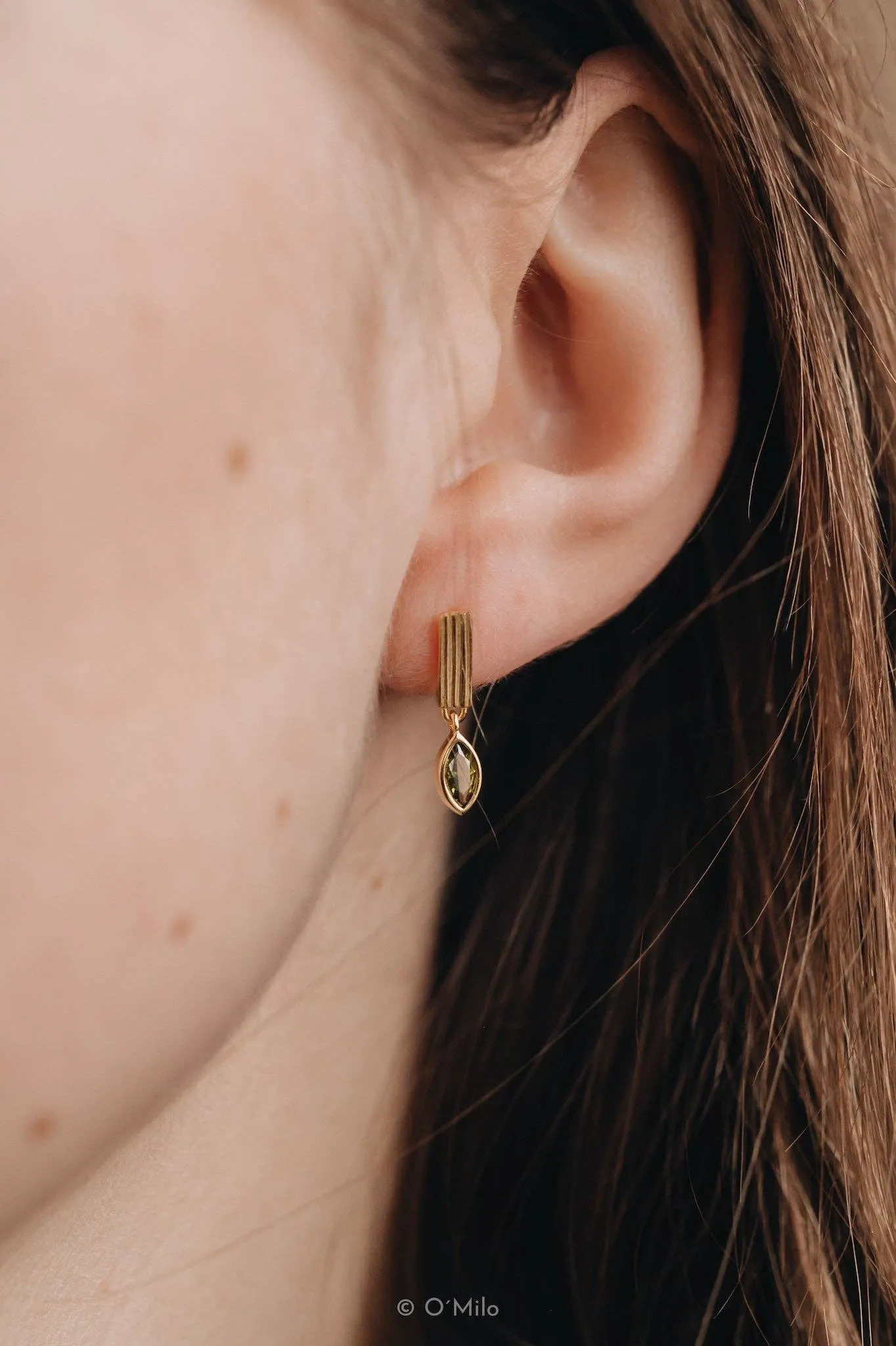 Ribbed Bar Drop Earrings