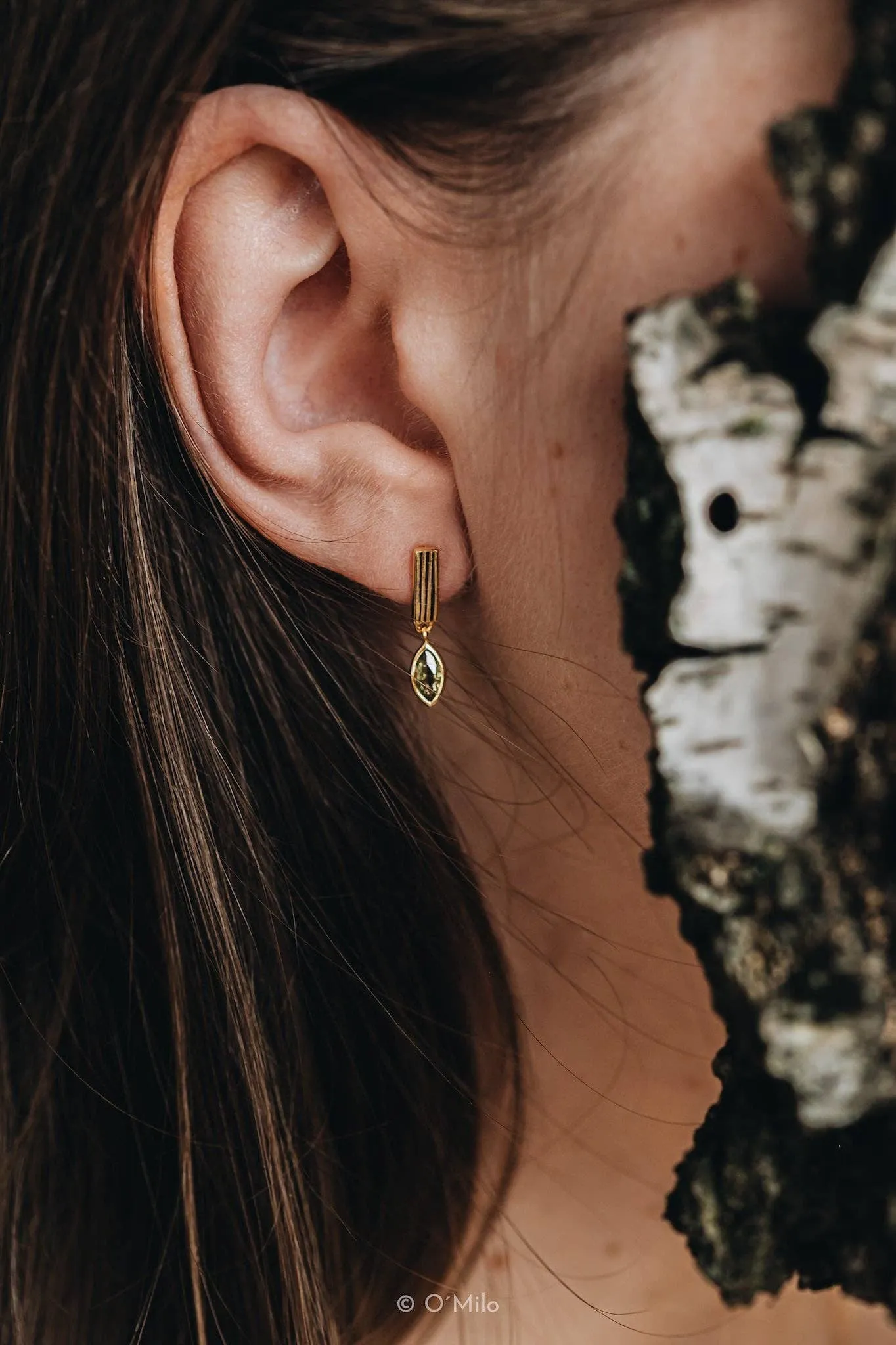 Ribbed Bar Drop Earrings