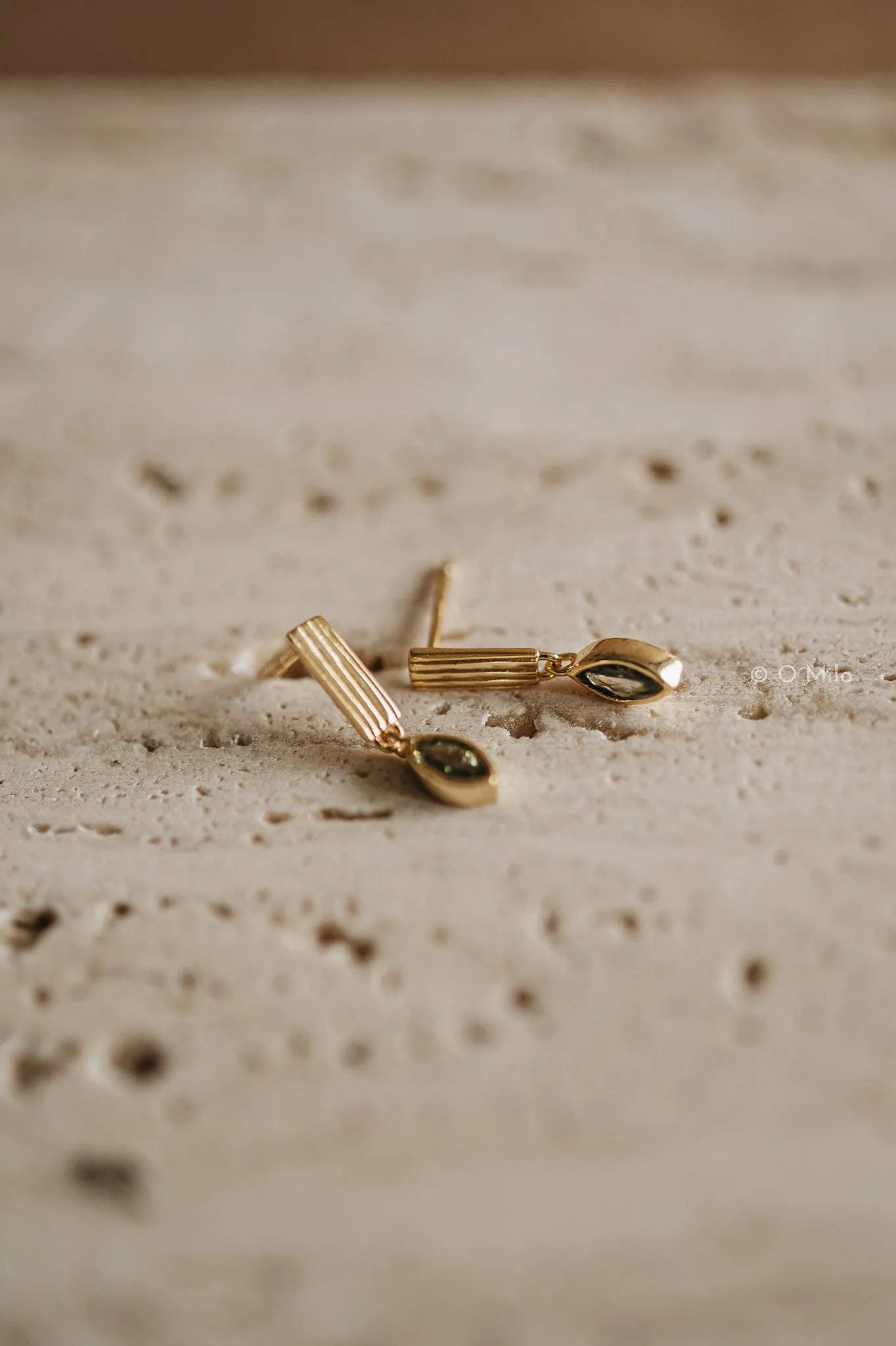 Ribbed Bar Drop Earrings