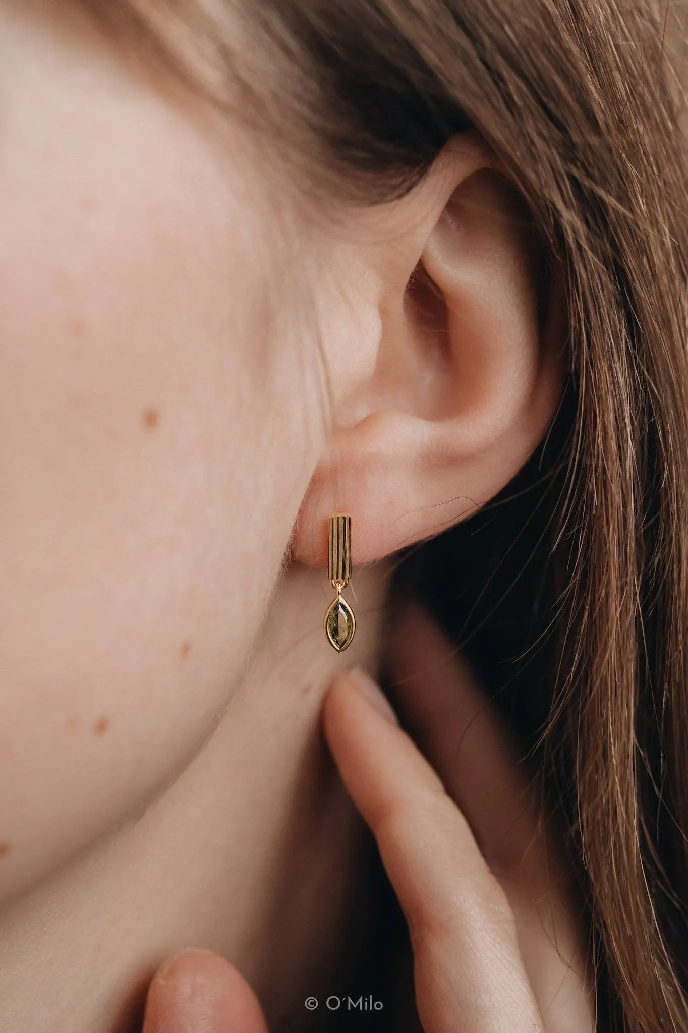 Ribbed Bar Drop Earrings