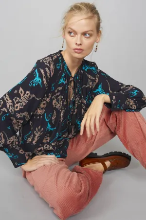 Samira Paisley Crepe Blouse