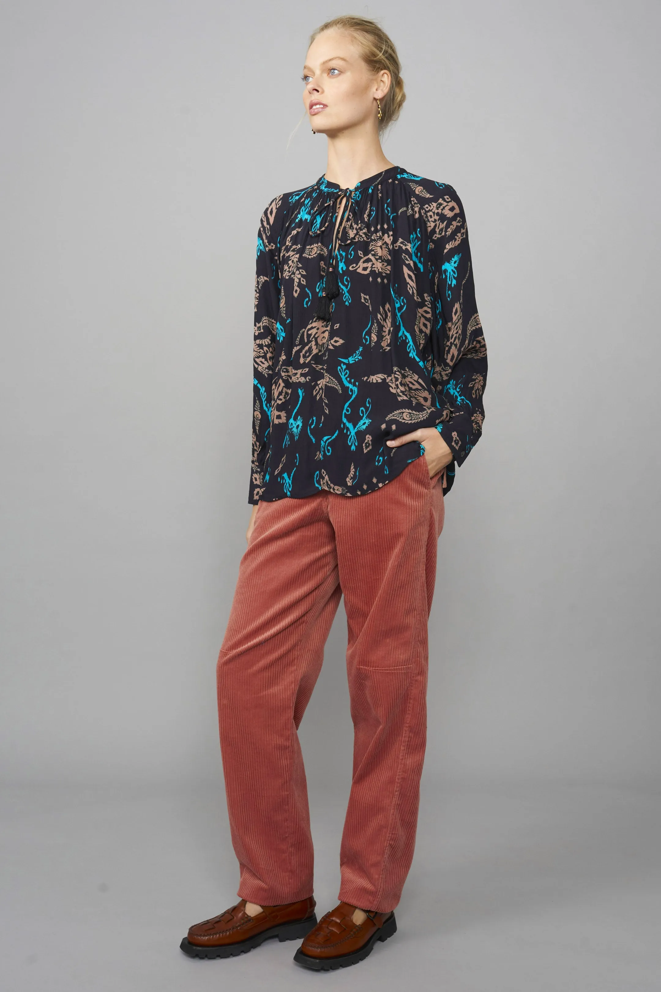 Samira Paisley Crepe Blouse