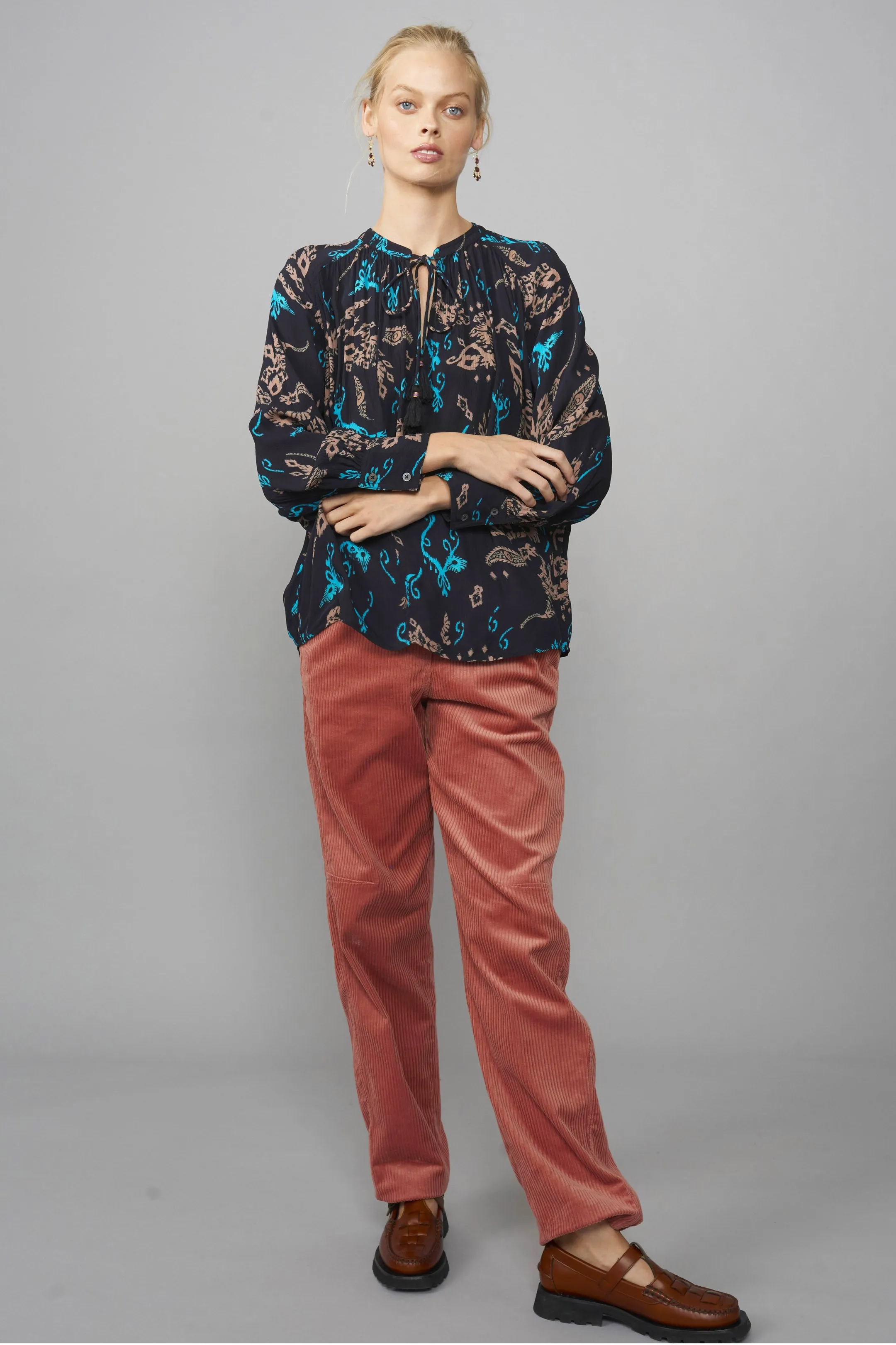 Samira Paisley Crepe Blouse