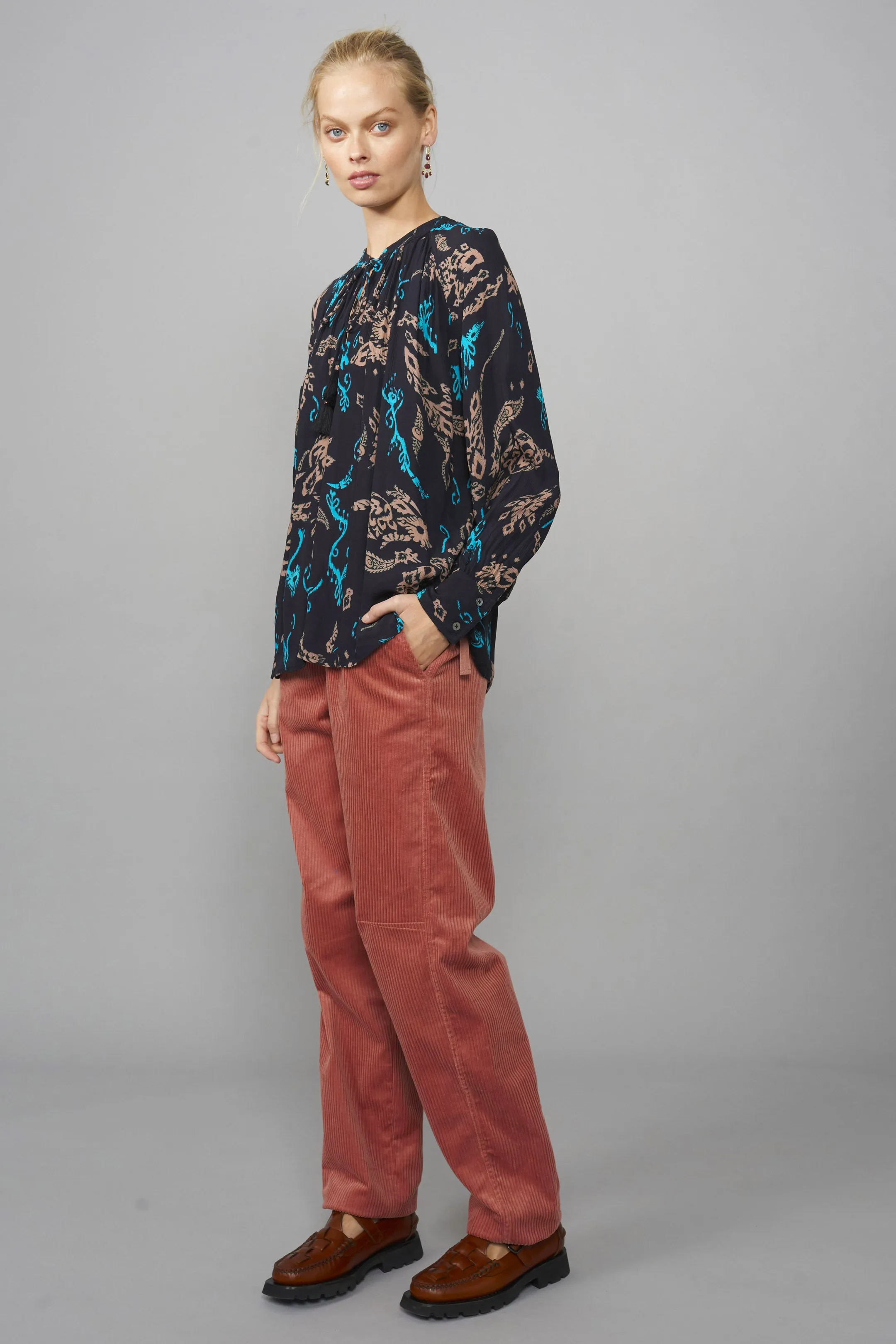 Samira Paisley Crepe Blouse