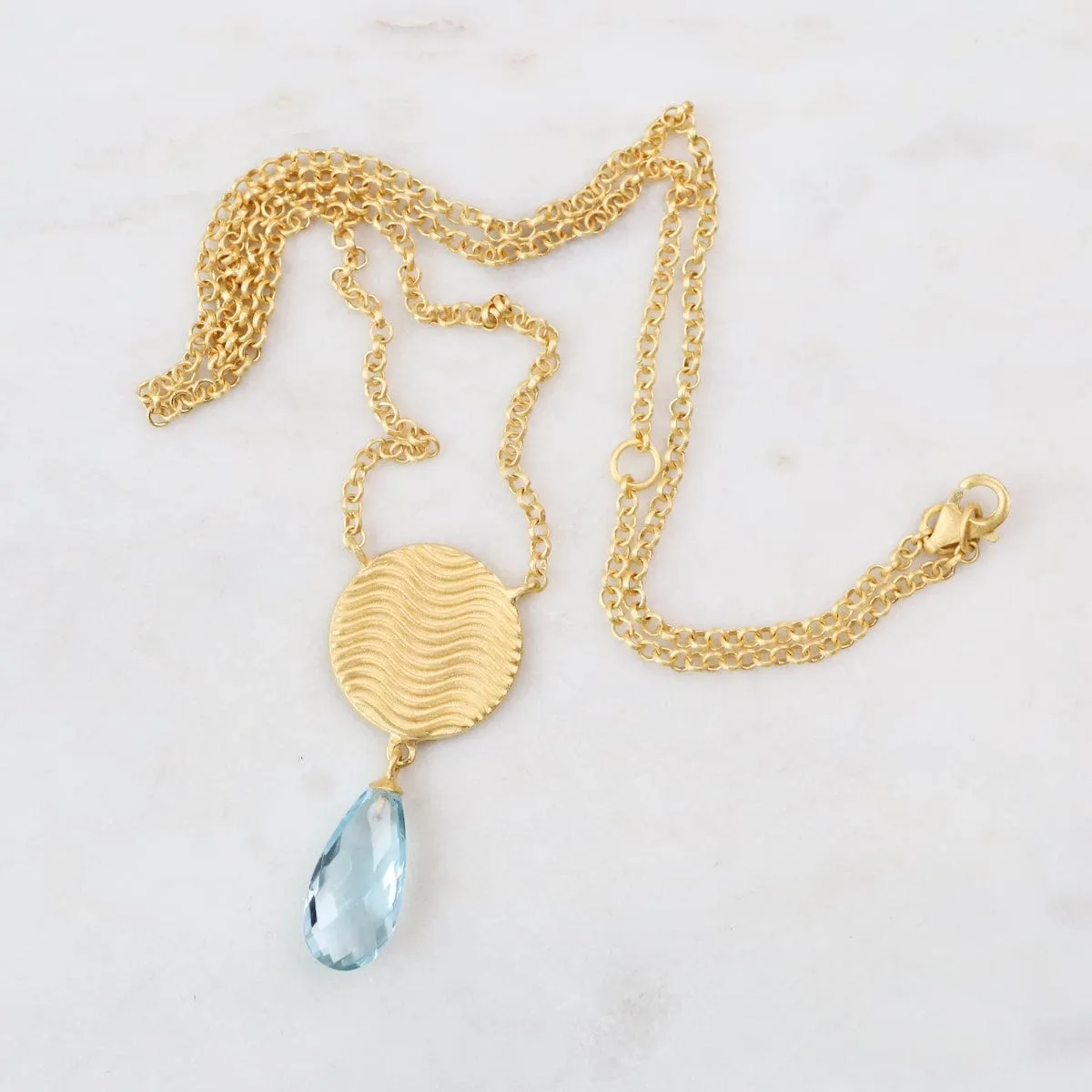 Serenity Blue Topaz Pendant Necklace