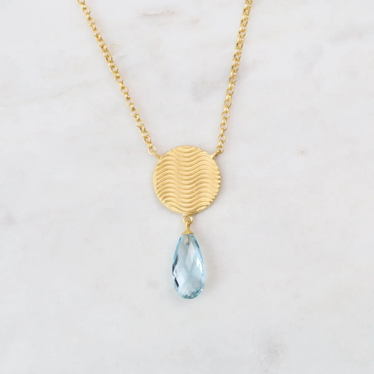 Serenity Blue Topaz Pendant Necklace