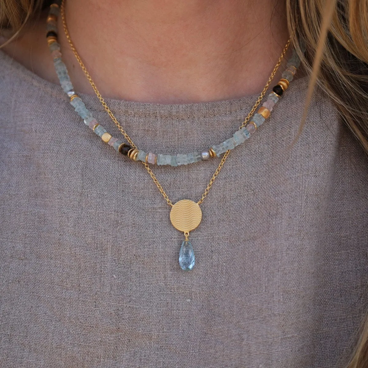 Serenity Blue Topaz Pendant Necklace
