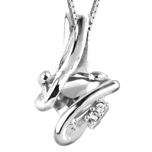 Silver Diamond And White Topaz Pendant