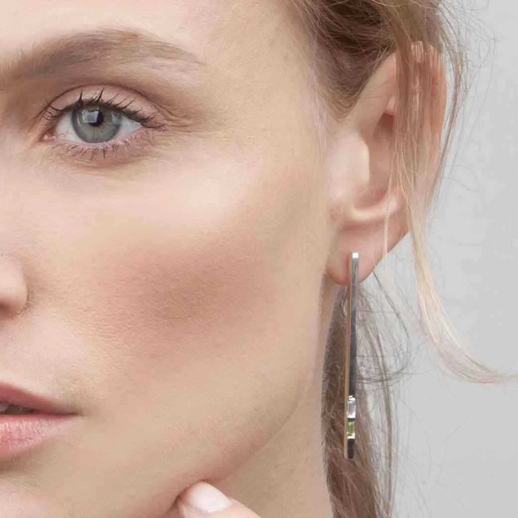 Silver Earring Blue Topaz Anais