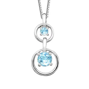 Silver Sky Blue Topaz Pend. W/Chain