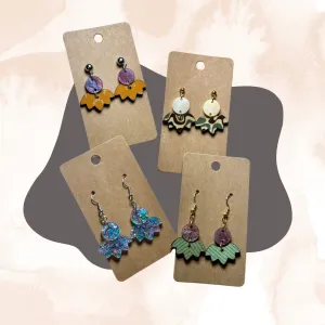 Small Half Flowers - Speciality Acrylic & Wood Earrings