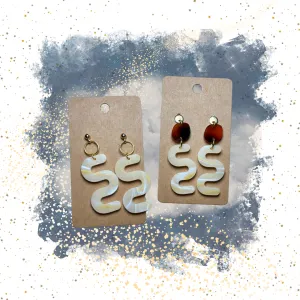 Squiggle Shape - “Amber Luxe” Speciality Acrylic Earrings