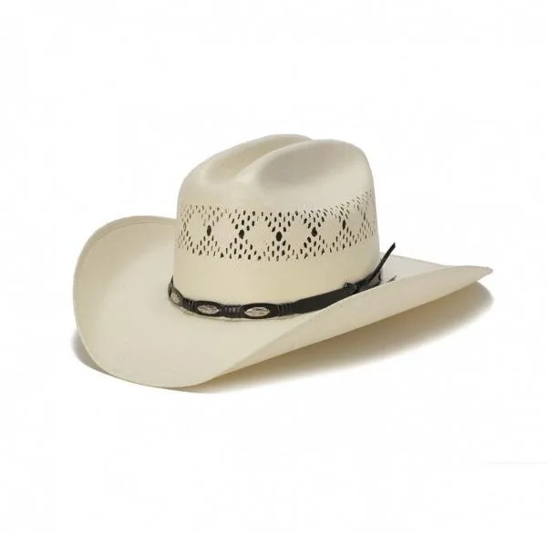 Stampede Men's Western Shantung 50X Straw Hat - The Blaze in White