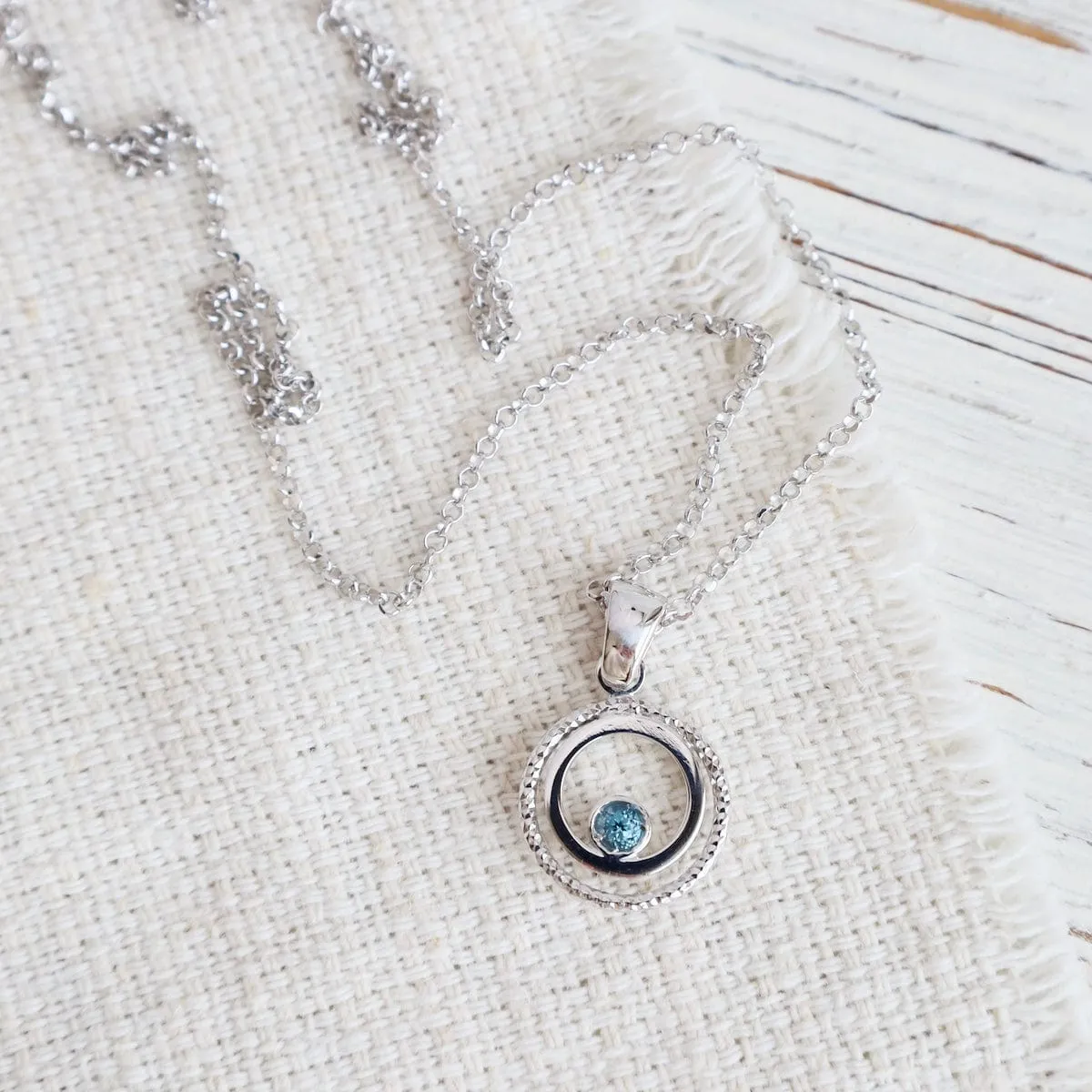 Sterling Silver & Blue Topaz Operato Necklace