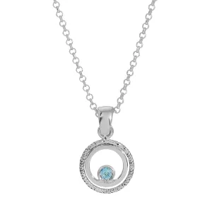 Sterling Silver & Blue Topaz Operato Necklace