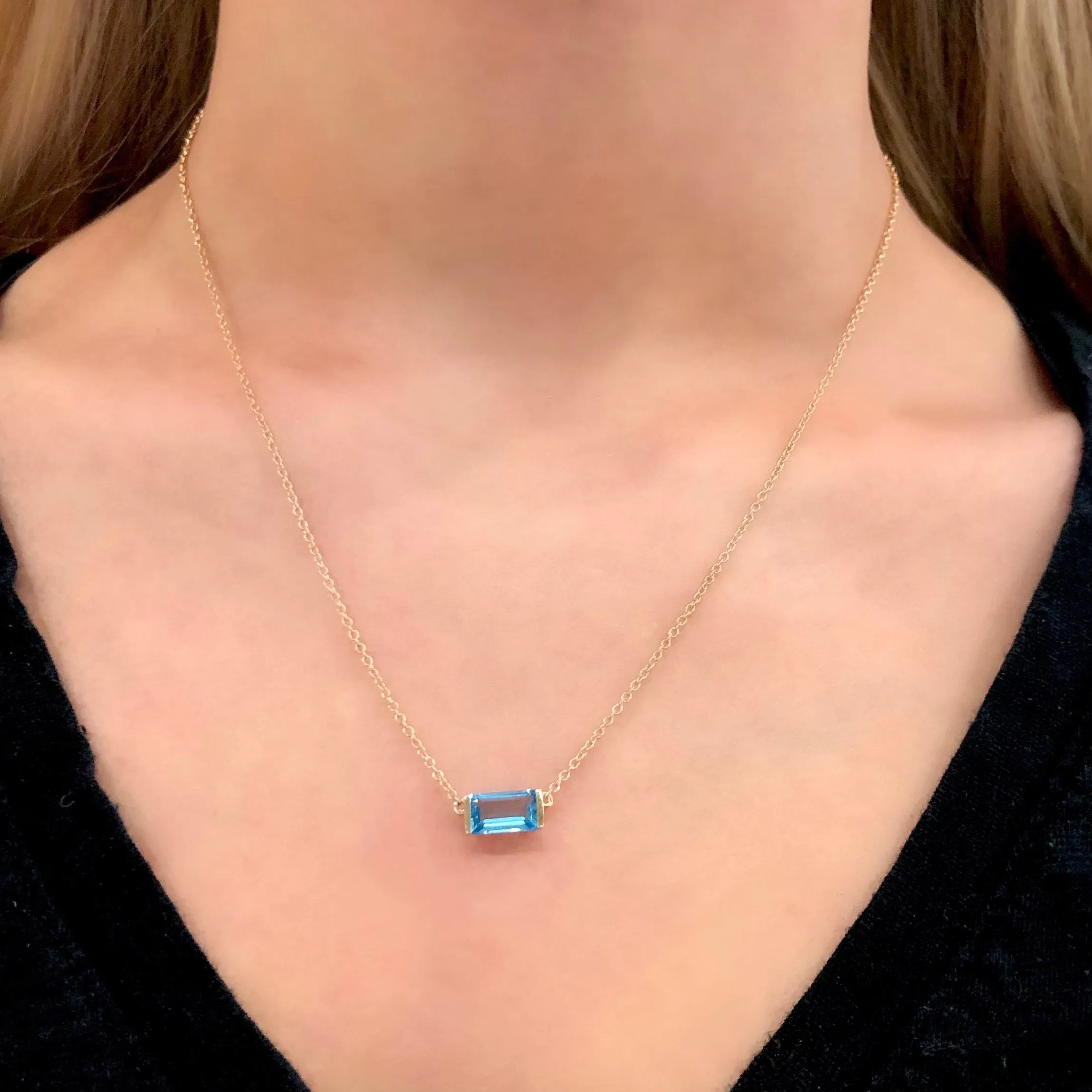 Swiss Blue Topaz Bonbon Necklace