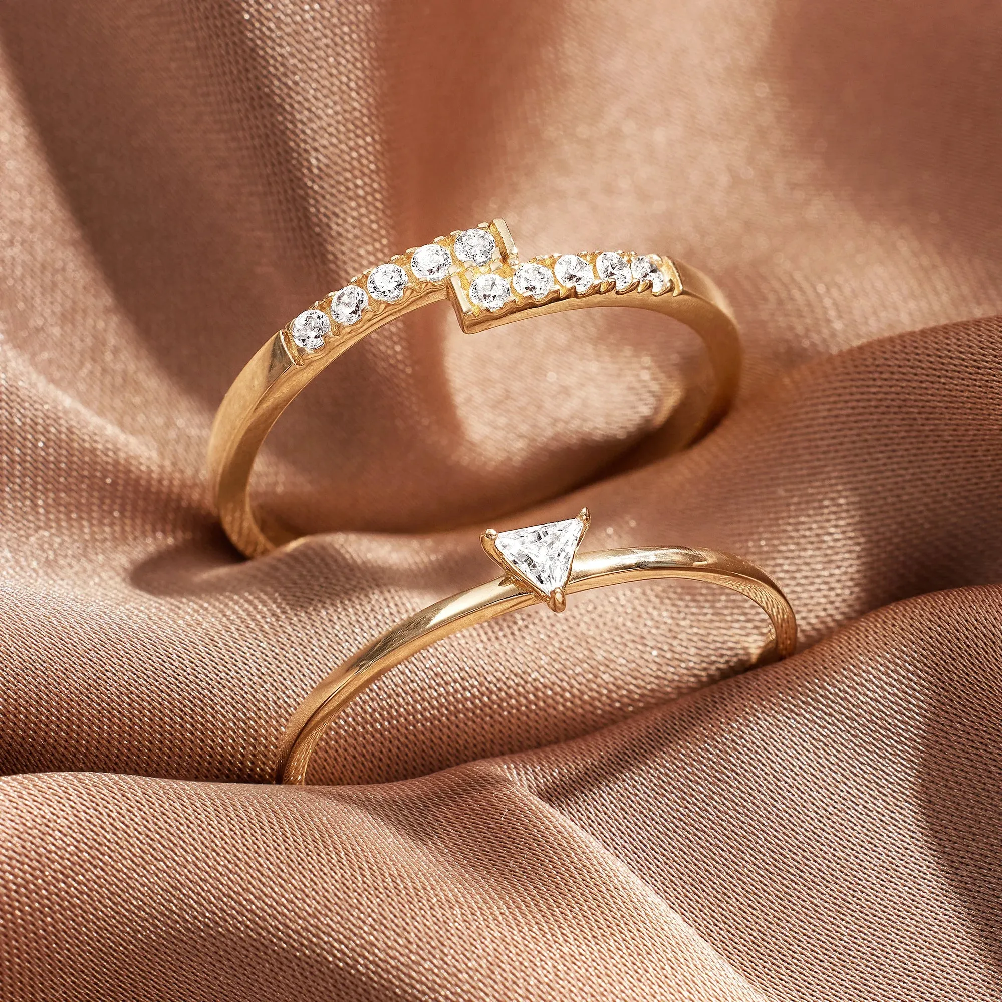Trillion Cut Cubic Zirconia Ring