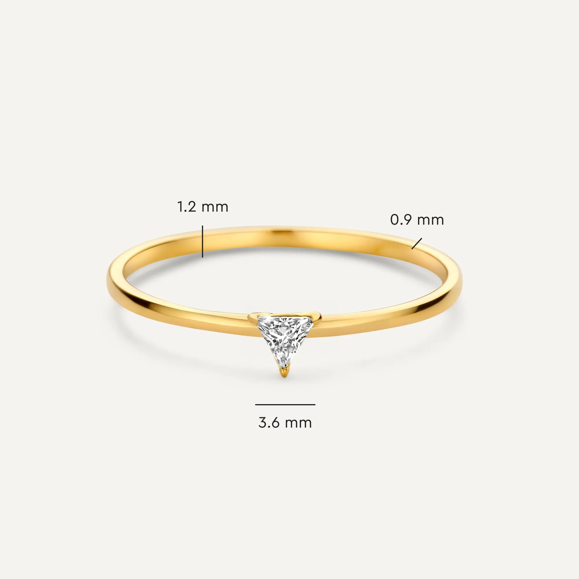 Trillion Cut Cubic Zirconia Ring