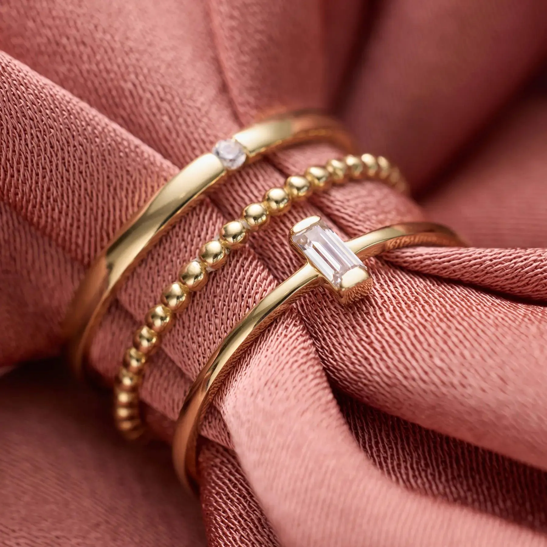 Vertical Baguette Cut Cubic Zirconia Ring