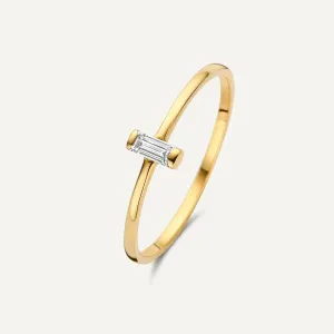 Vertical Baguette Cut Cubic Zirconia Ring