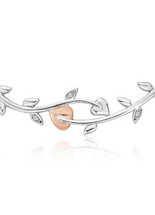 Vine Of Life White Topaz Necklace - Silver/Rose - 3STOL0237