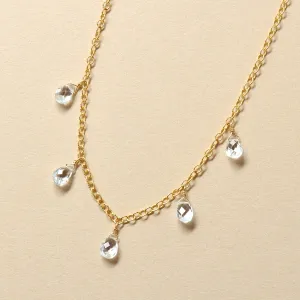 [WEB and Some Store Only] Gold Filled White Topaz Choker Necklace