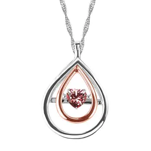 White and Rose Gold Pink Topaz Pendant