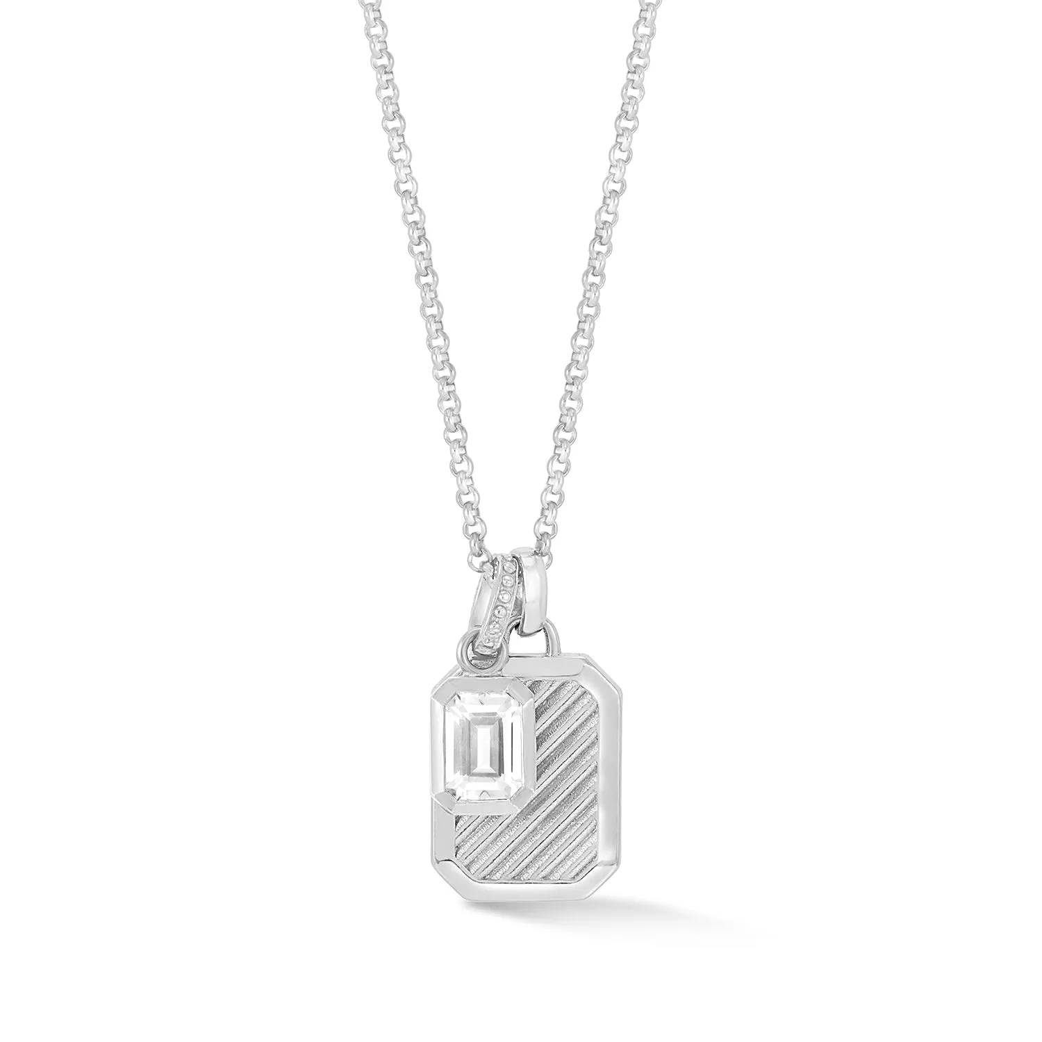 White Topaz Octagon Humbug Necklace