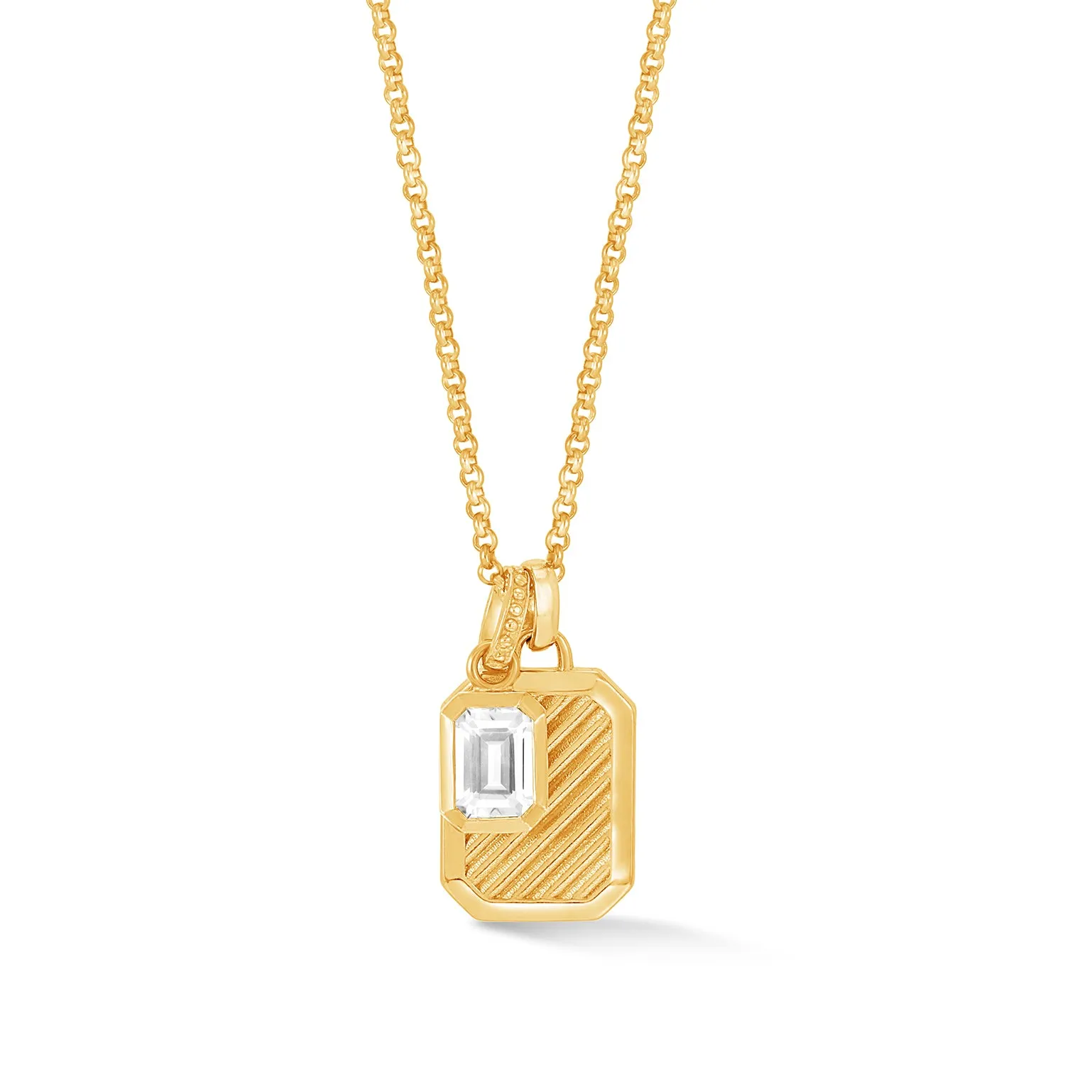White Topaz Octagon Humbug Necklace
