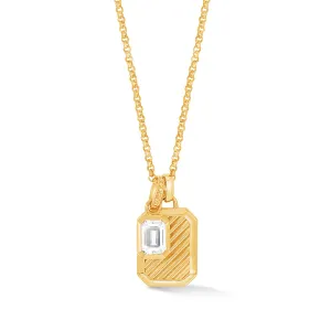 White Topaz Octagon Humbug Necklace