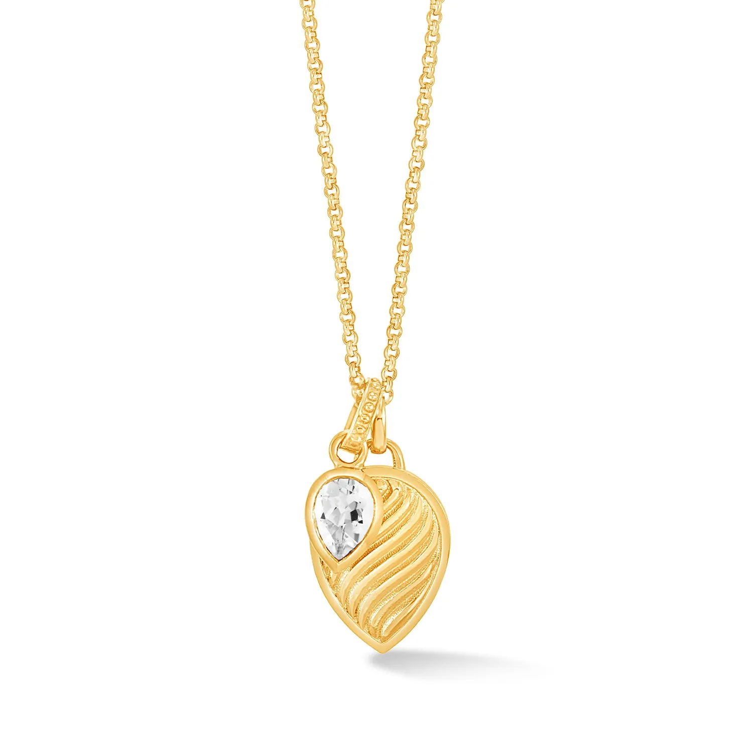 White Topaz Twist Peardrop Necklace
