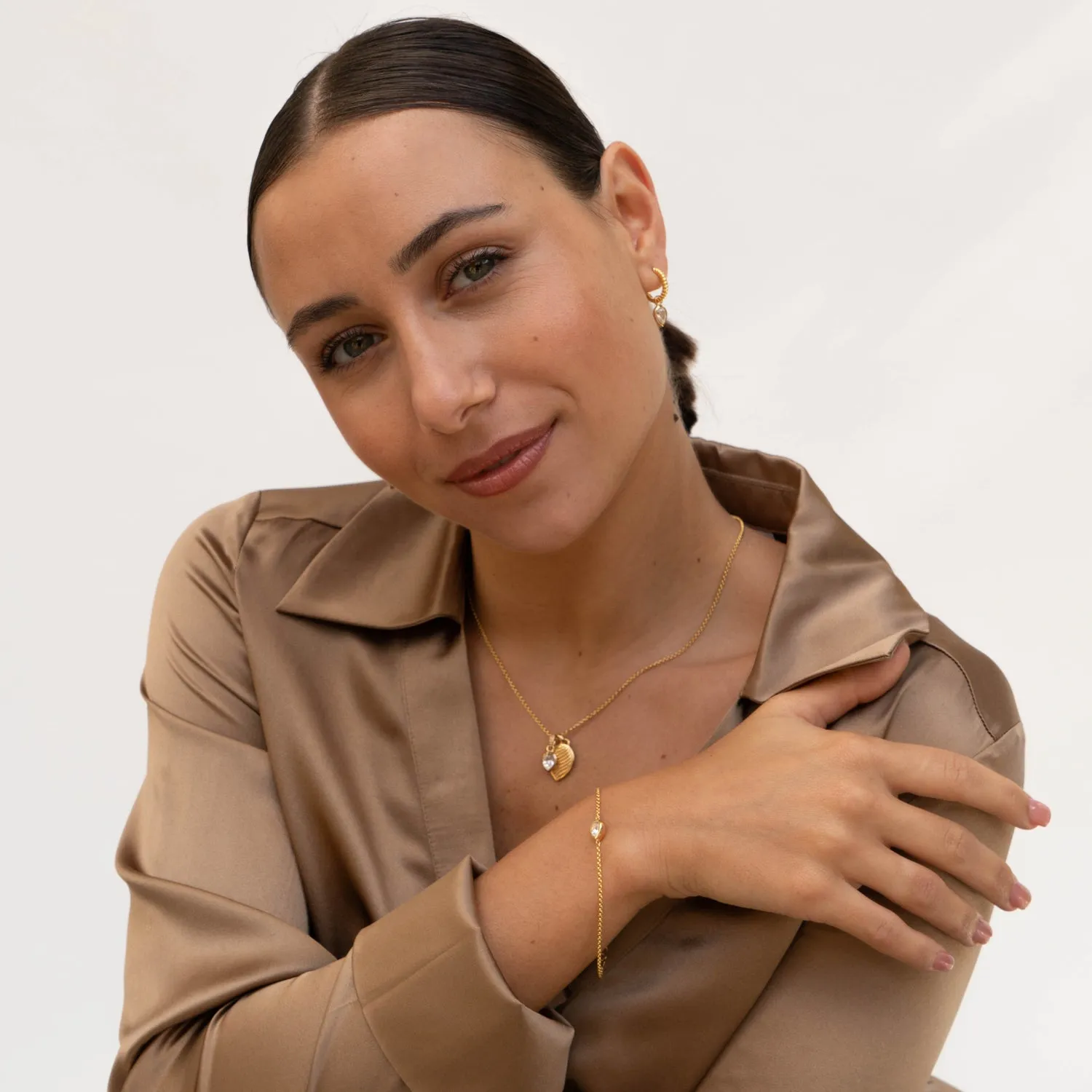 White Topaz Twist Peardrop Necklace