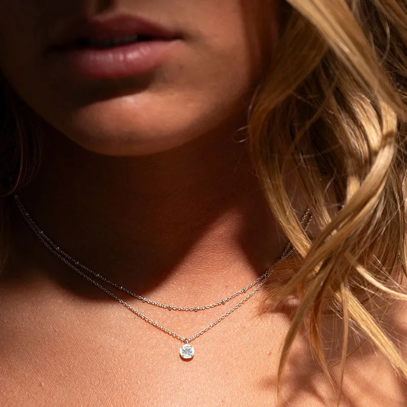 Winkie Necklace, White Topaz, Silver
